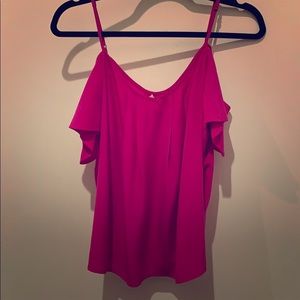 Joie Adorlee Cold-shoulder Silk Pink Top